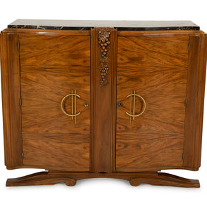 An Art Deco Marble-Top Cabinet in