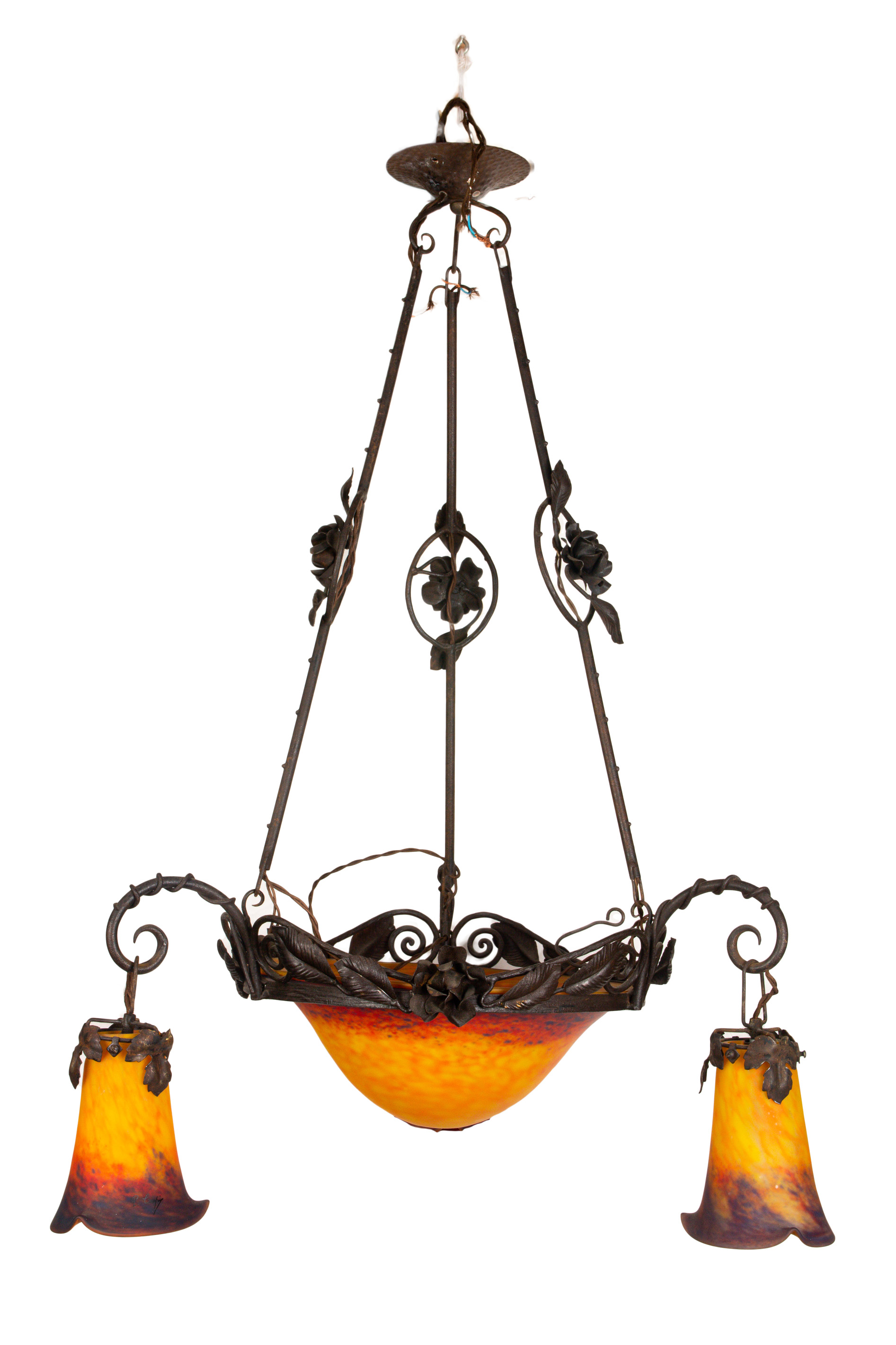 AN ART DECO MULTI COLORED HANGING