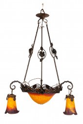AN ART DECO MULTI COLORED HANG