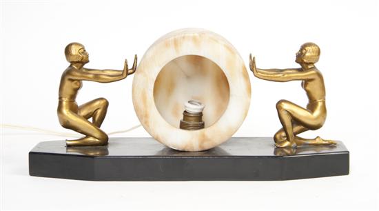 * An Art Deco Onyx and Gilt Metal
