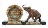 AN ART DECO ONYX, MARBLE, AND