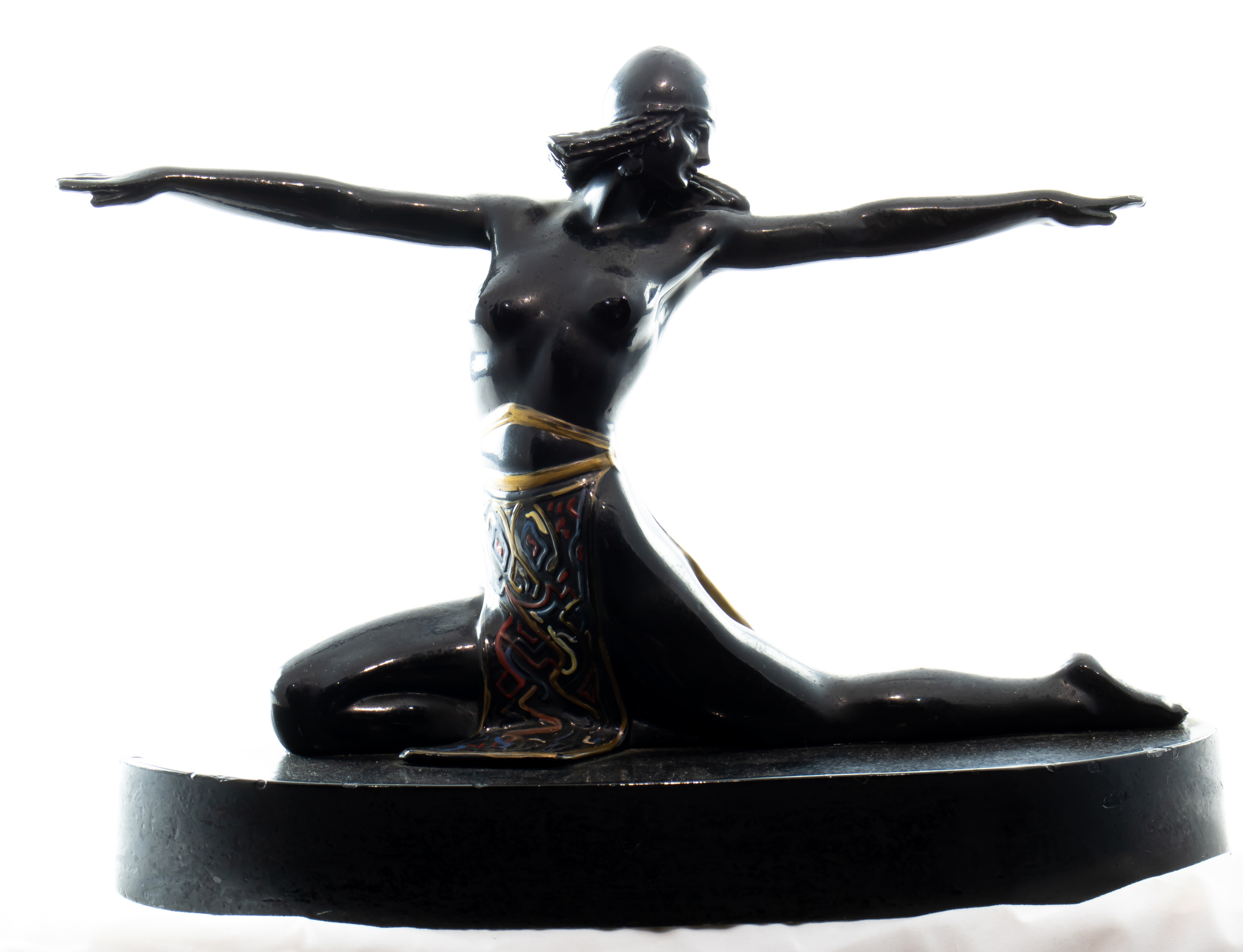 AN ART DECO PATINATED AND