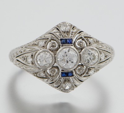 An Art Deco Platinum Diamond and