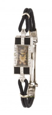 *An Art Deco Platinum Onyx and