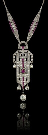 An Art Deco Platinum Pearl Rub