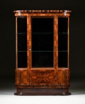 AN ART DECO ROSEWOOD AND FIGUR