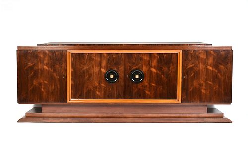 AN ART DECO ROSEWOOD, MAHOGANY