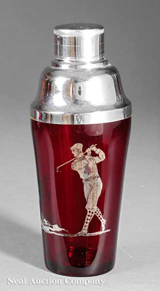 An Art Deco Ruby Glass and