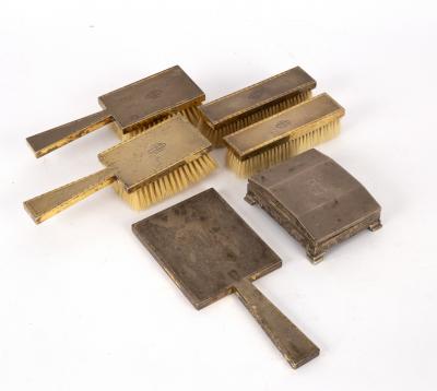 An Art Deco silver gilt dressing