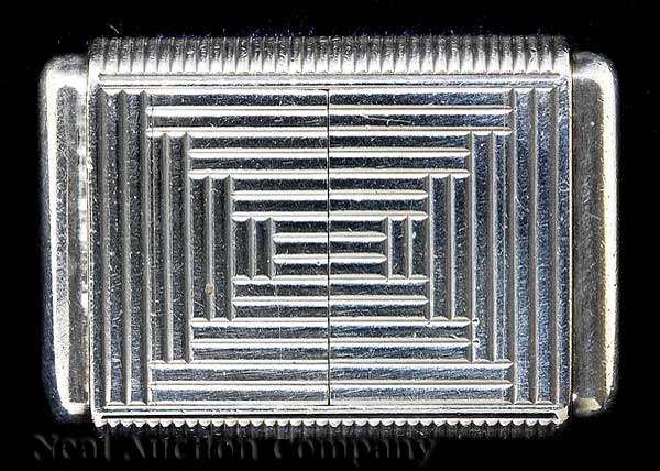 An Art Deco Silver Travel Clock
