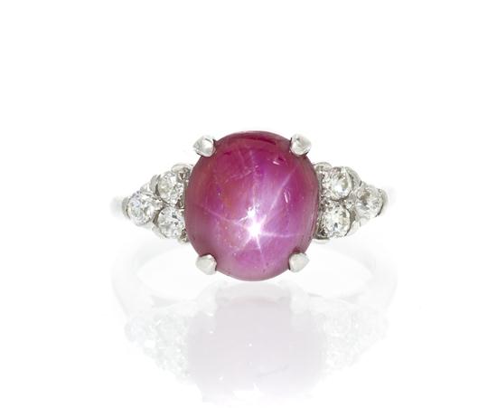 An Art Deco Star Ruby and Diamond