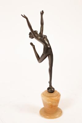 An Art Deco style bronzed metal