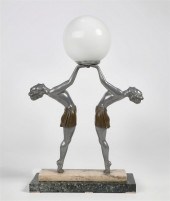 AN ART DECO STYLE FIGURAL META