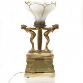 AN ART DECO STYLE GILT BRONZE