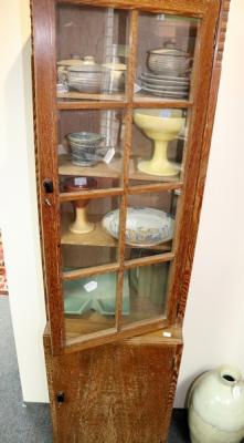 An Art Deco style limed oak display