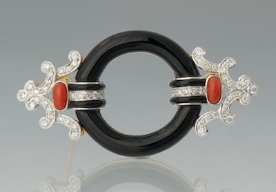 An Art Deco Style Onyx Diamond