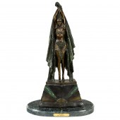 AN ART DECO STYLE PATINATED BR