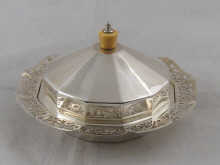 An Art Deco style silver butter