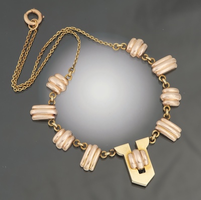 An Art Deco Two Tone Gold