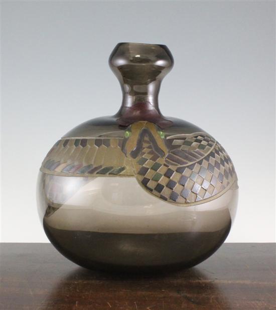 An Art Deco Verart smoked glass