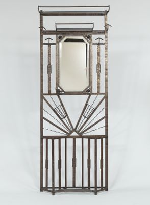 An Art Deco Wrought Iron Hall Stand