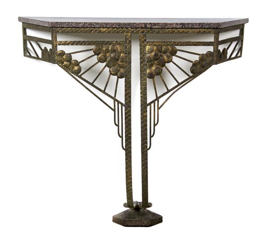 *An Art Deco Wrought Iron Console