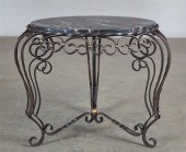 AN ART DECO WROUGHT IRON AND M