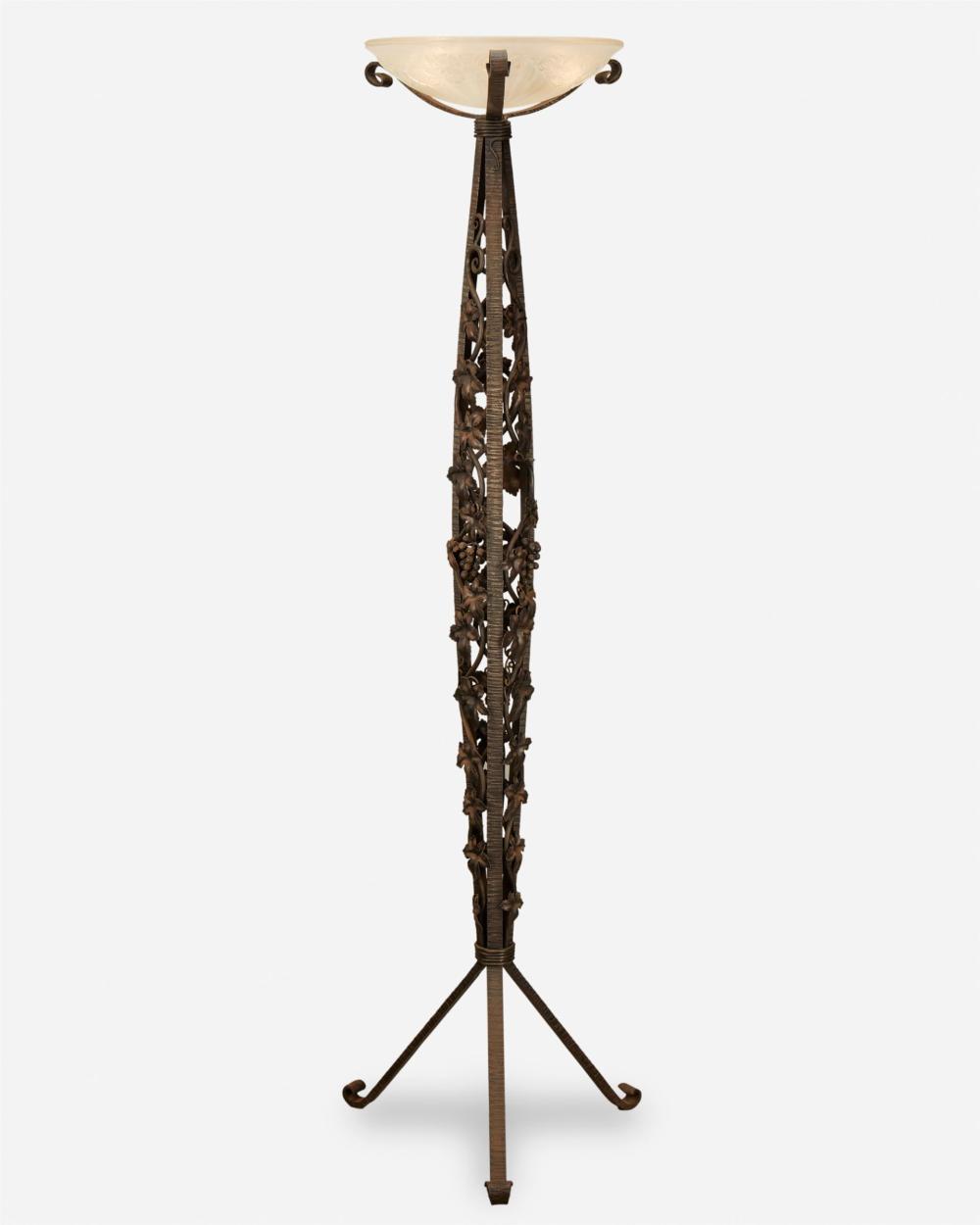 AN ART DECO WROUGHT IRON