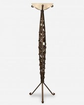 AN ART DECO WROUGHT IRON TORCH