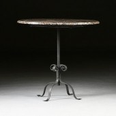 AN ART DECO WROUGHT IRON AND M