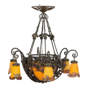 An Art Deco Wrought Iron and
