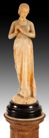 An Art Nouveau alabaster figur