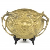 AN ART NOUVEAU GILT BRONZE FIG