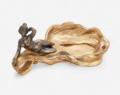 AN ART NOUVEAU GILT-BRONZE FIG