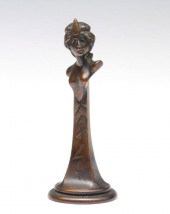 AN ART NOUVEAU MAIDEN BUST WAX