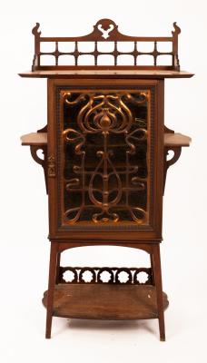 An Art Nouveau music cabinet, the