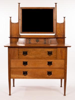 An Art Nouveau oak dressing