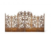 AN ART NOUVEAU PAINTED SIX FOL