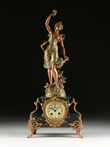 AN ART NOUVEAU PATINATED AND