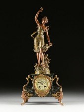 AN ART NOUVEAU PATINATED AND P