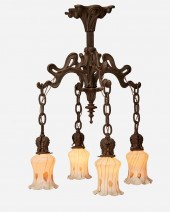 AN ART NOUVEAU PATINATED BRONZ