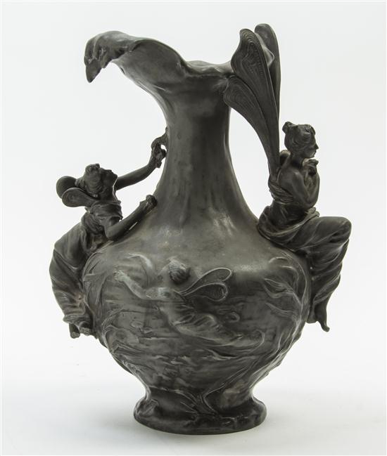An Art Nouveau Pewter Figural