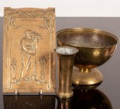 An Art Nouveau style brass pla