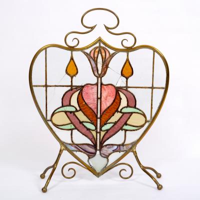 An Art Nouveau style fire screen,