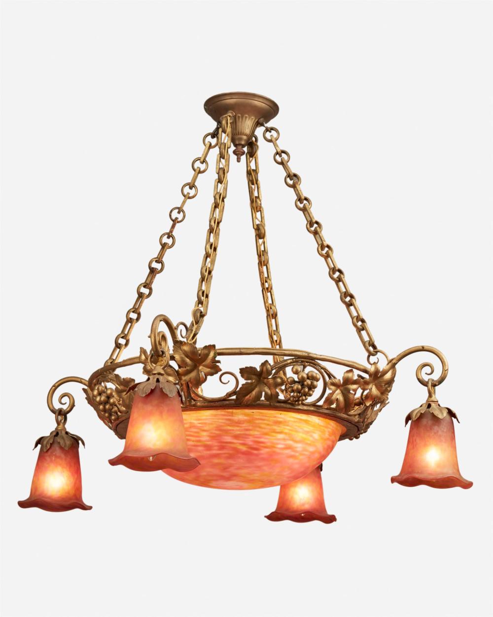 AN ART NOUVEAU-STYLE GILT-BRONZE