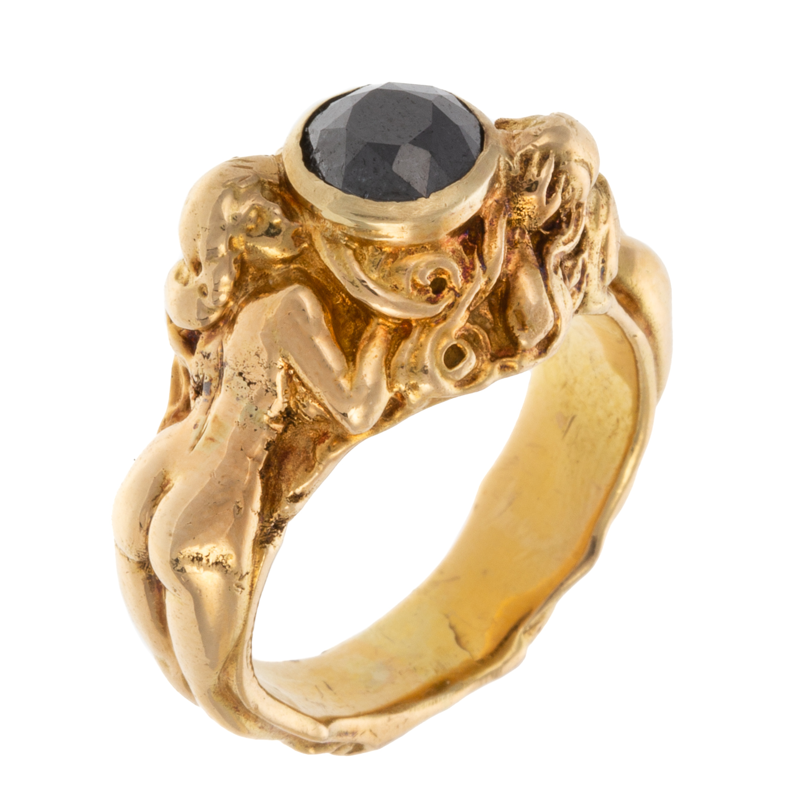 AN ART NOUVEAU STYLE GODDESSES RING