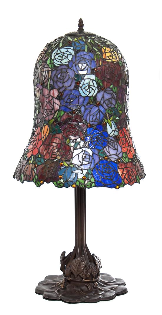 An Art Nouveau Style Leaded Glass