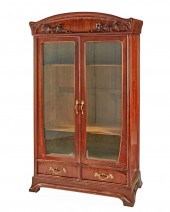 AN ART NOUVEAU WALNUT DOUBLE-D