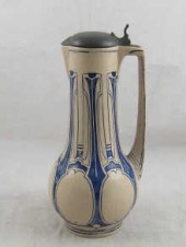 An Art Noveau stoneware ewer b