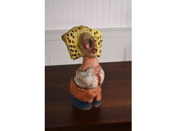 An artisan made polychrome glazed